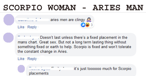 scorpio woman aries man